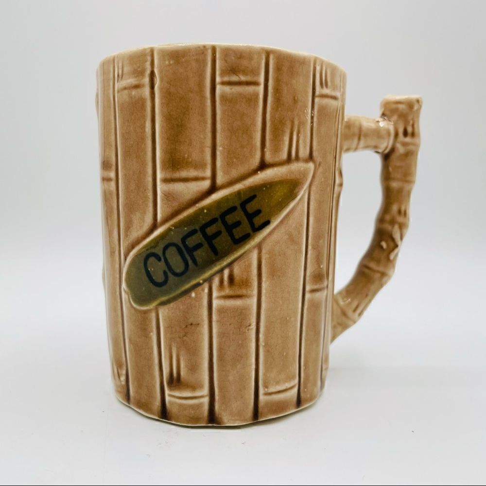 Vintage Ceramic Bamboo Coffee Mug